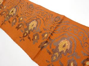 リサイクル　抽象花模様織り出し紬名古屋帯